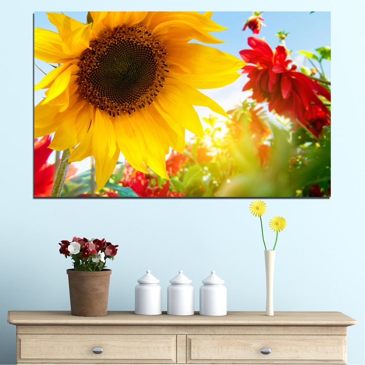 Декоративни панели Vivid Home от 1 част, Цветя, PVC, 35x25 см, №0211