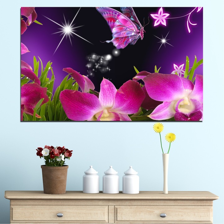 Декоративни панели Vivid Home от 1 част, Цветя, PVC, 35x25 см, №0240