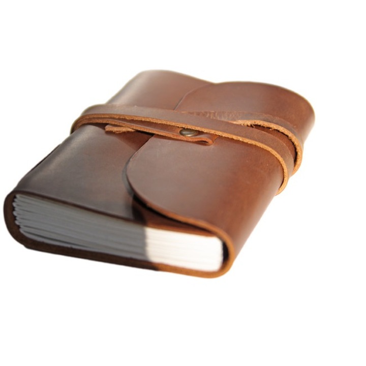 Дневник във винтидж стил А6, От първокласна естествена кожа, Ръчна изработка, 320 страници, Персонализиран, Кафяв