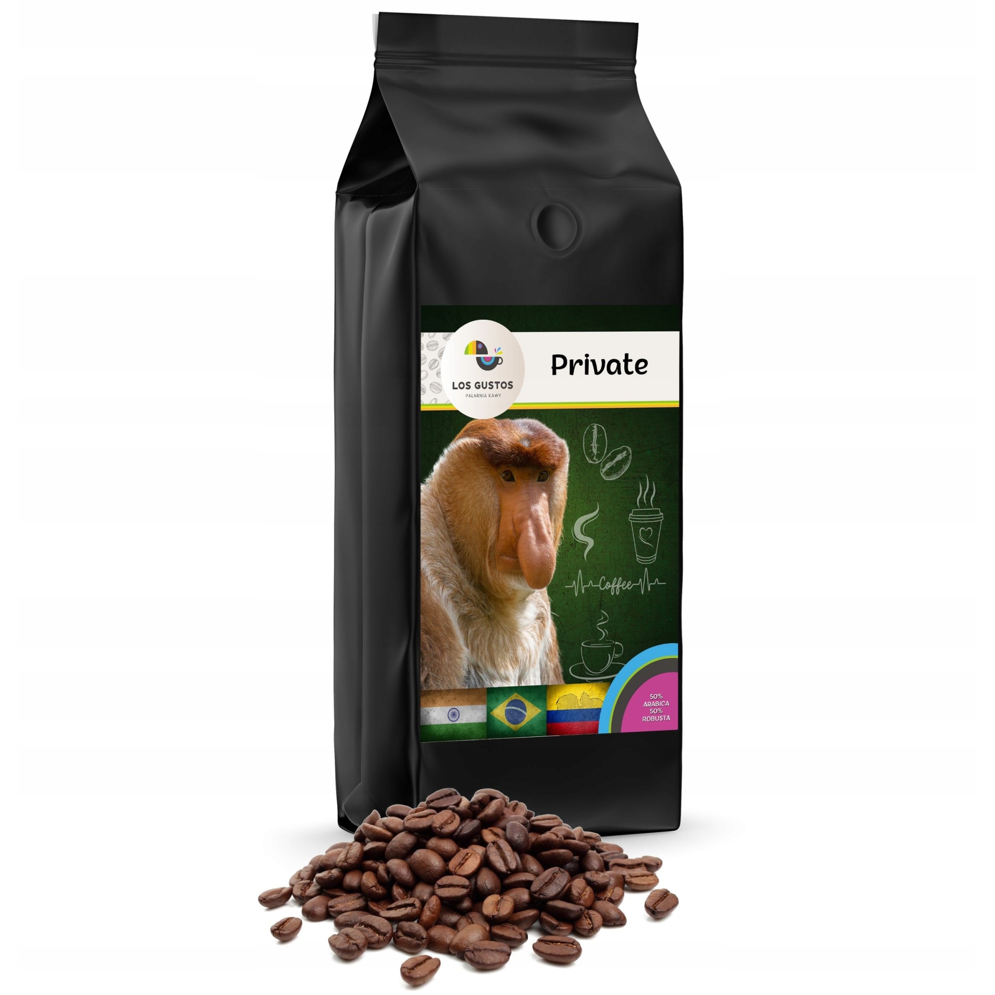 Cafea Boabe Private, Los Gustos, Arabica/Robusta, 500g - EMAG.ro