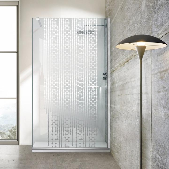 Paravan dus walk-in Aqua Roy ® Inox, model Rain incolor, feronerie full inox, sticla 8mm clara, securizata, anticalcar, 60x195 cm