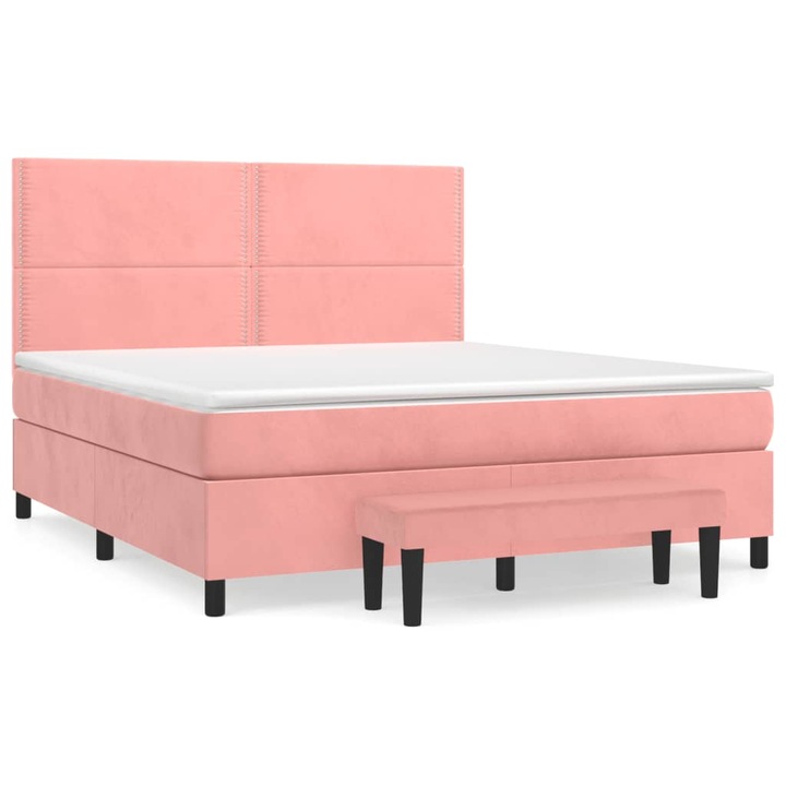vidaXL rózsaszín bársony rugós ágy matraccal 120 x 200 cm 3137796