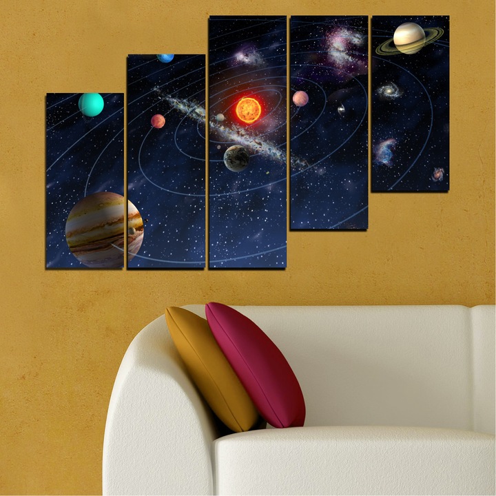 Декоративни панели Vivid Home от 5 части, Космос, PVC, 110x65 см, 8-ма Форма №0674