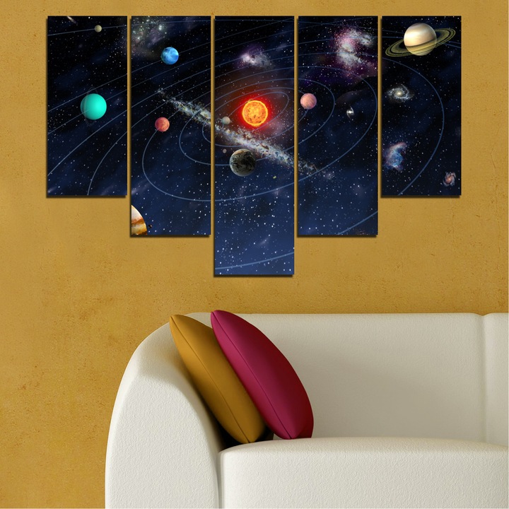 Декоративни панели Vivid Home от 5 части, Космос, PVC, 110x65 см, 6-та Форма №0674