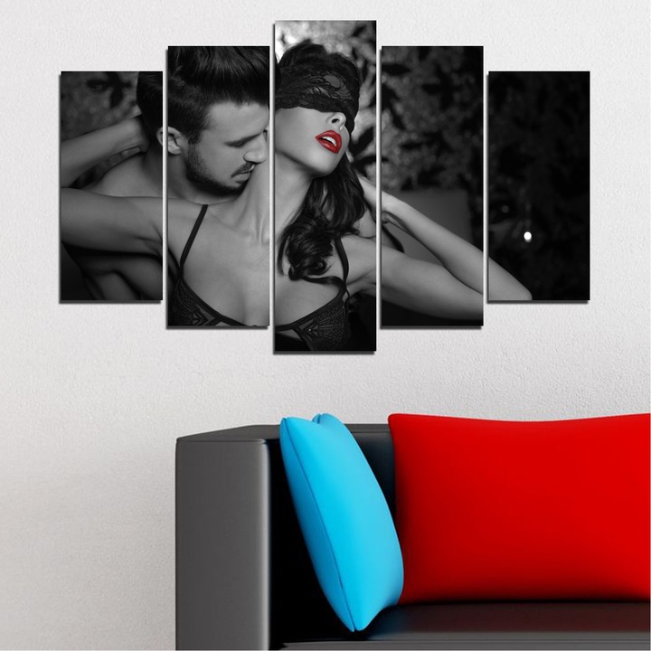 Декоративни панели Vivid Home от 5 части, Еротика, PVC, 110x65 см, Стандартна форма №0678
