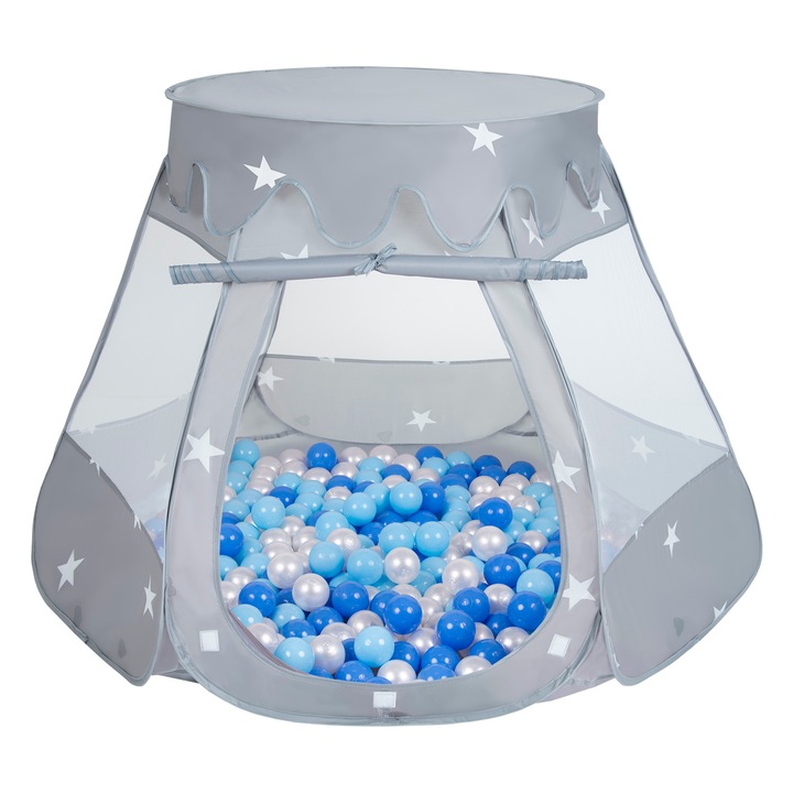 Játszósátor, Selonis, Kastélyház Pop Up Ballpit, 105x90cm, 100 golyó, Többszínű