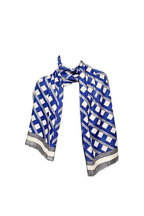 Esarfa unisex casmir 100% Bigcaro Bleu 190 cm x 70 cm