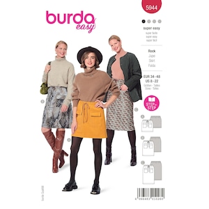 Tipar de croitorie multi-masura 34-48, fusta in 3 variante, Burda Style 5944