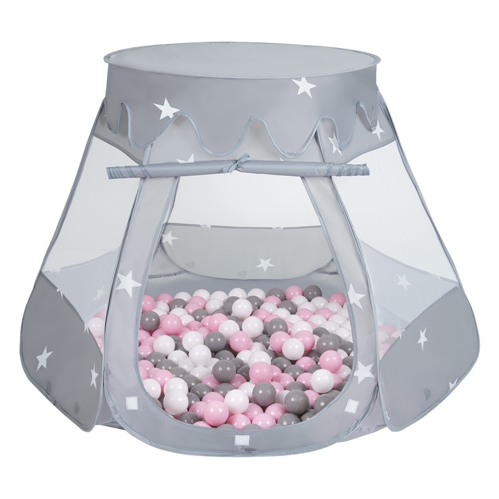 Játszósátor, Selonis, Kastélyház Pop Up Ballpit, 105x90cm, 100 golyó, Többszínű
