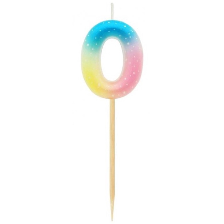 Lumanare tort cifra 0, Amscan, 4.5 cm, Multicolor