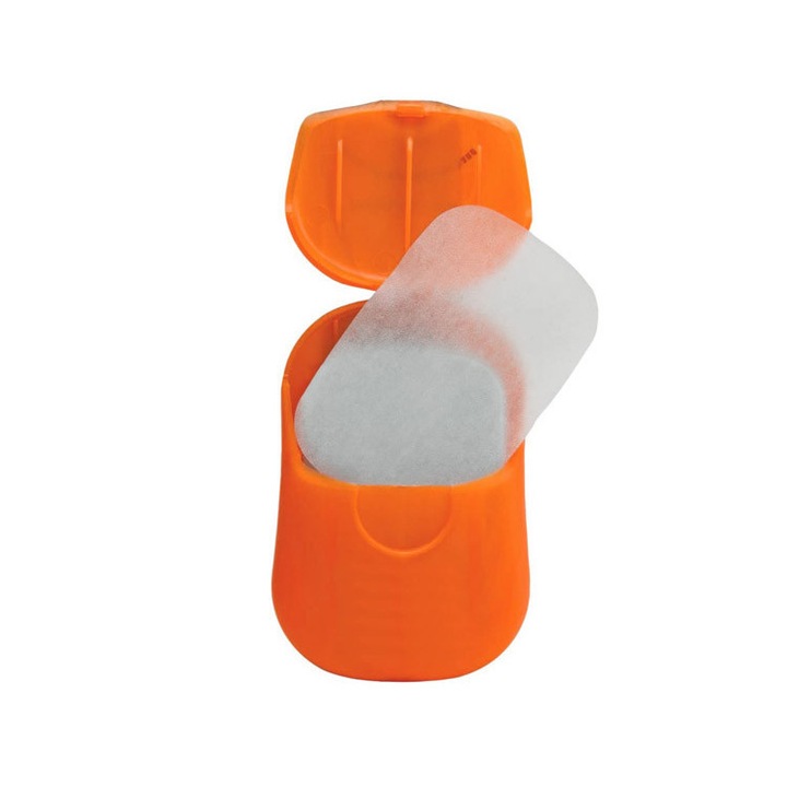 Set 4 cutii de plastic cu petale de sapun, 68x44mm, parfumate, Portocalii