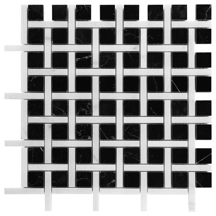 Mozaic, DUNIN, Piatra naturala, PURE BLACK BW02, 30,5x30,5x1cm