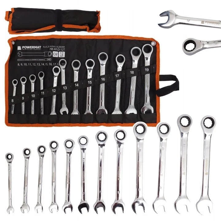 Set chei combinate cu clichet PM-KPLO-12T, 12 elemente, Powermat PM1175