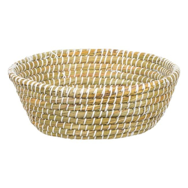 Herum® кошница за съхранение, изработена от ратан с плетена шарка, бежова, 30 x 12 см