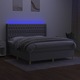 vidaXL világosszürke szövet rugós és LED-es ágy matraccal 160x200 cm 3139133