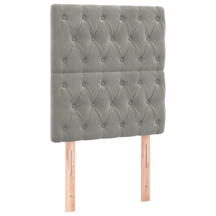 Tablii de pat vidaXL, 2 buc, gri deschis, 80x7x78/88 cm, catifea, 8.65 kg 3116698