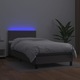 vidaXL szürke műbőr rugós ágy matraccal és LED-del 80 x 200 cm 3134133