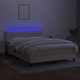 vidaXL krémszínű szövet rugós és LED-es ágy matraccal 140x190cm 3133234