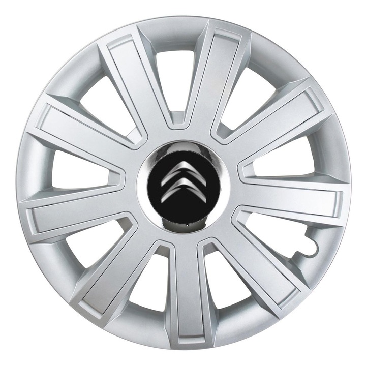 Set 4 capace roti Creative REY®, potrivite jantelor de R16, pentru Citroen, model flash cromat