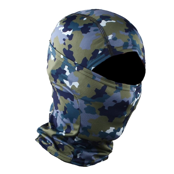 Cagula Tactica Combat Militara, 6in1 Multifunctionala, Camuflaj Albastru, Fortele Aeriene, cu Uscare Rapida, OPRA Tactic