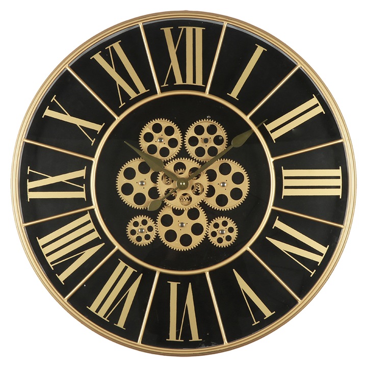 Стенен часовник Mako от черно злато 60х7 см