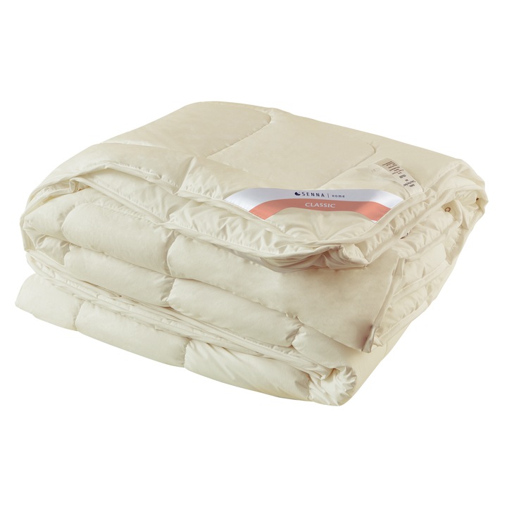 Pilota antialergica Classic Four Seasons, Inter-Widex, Poliester/Bumbac, 155 x 200 cm, Ecru