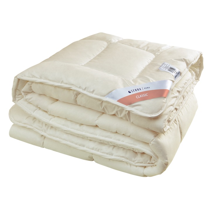 Pilota antialergica Classic, Inter-Widex, Poliester/Bumbac, 200 x 220 cm, Ecru