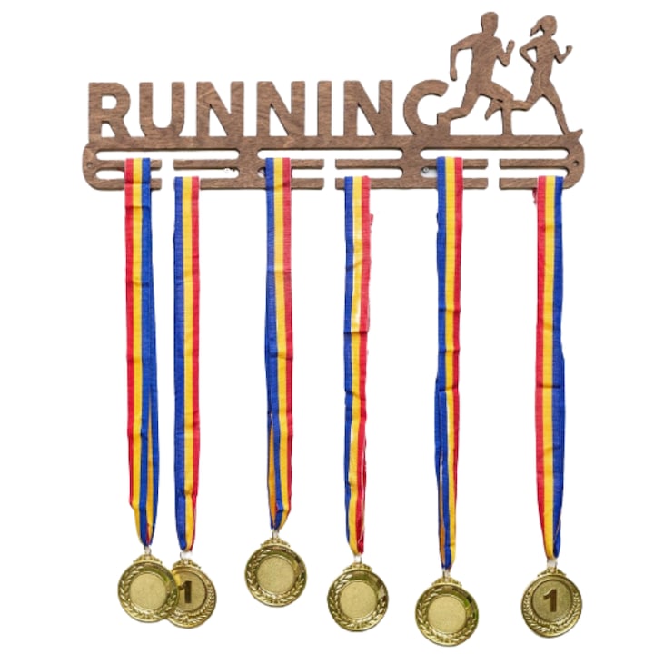 Suport medalii Running, pentru Sportivi, Maro, Lemn, 50 cm