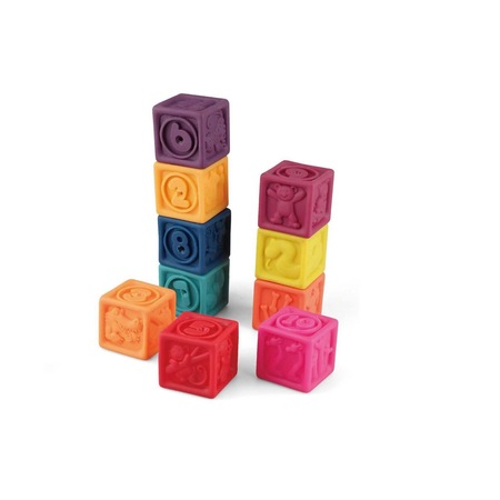 Set 10 cuburi moi din silicon, cu forme 3D, viu colorate, Multicolor ...