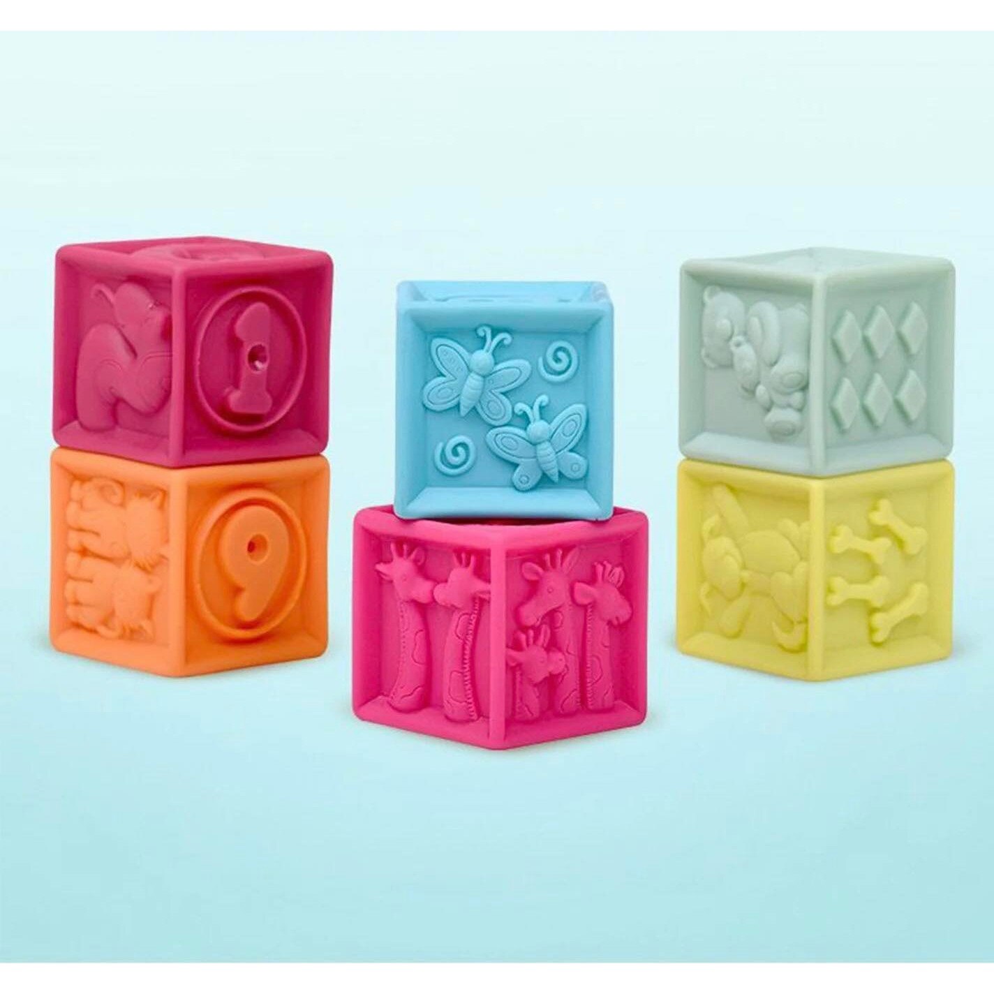 Set 10 cuburi moi din silicon, cu forme 3D, viu colorate, Multicolor ...