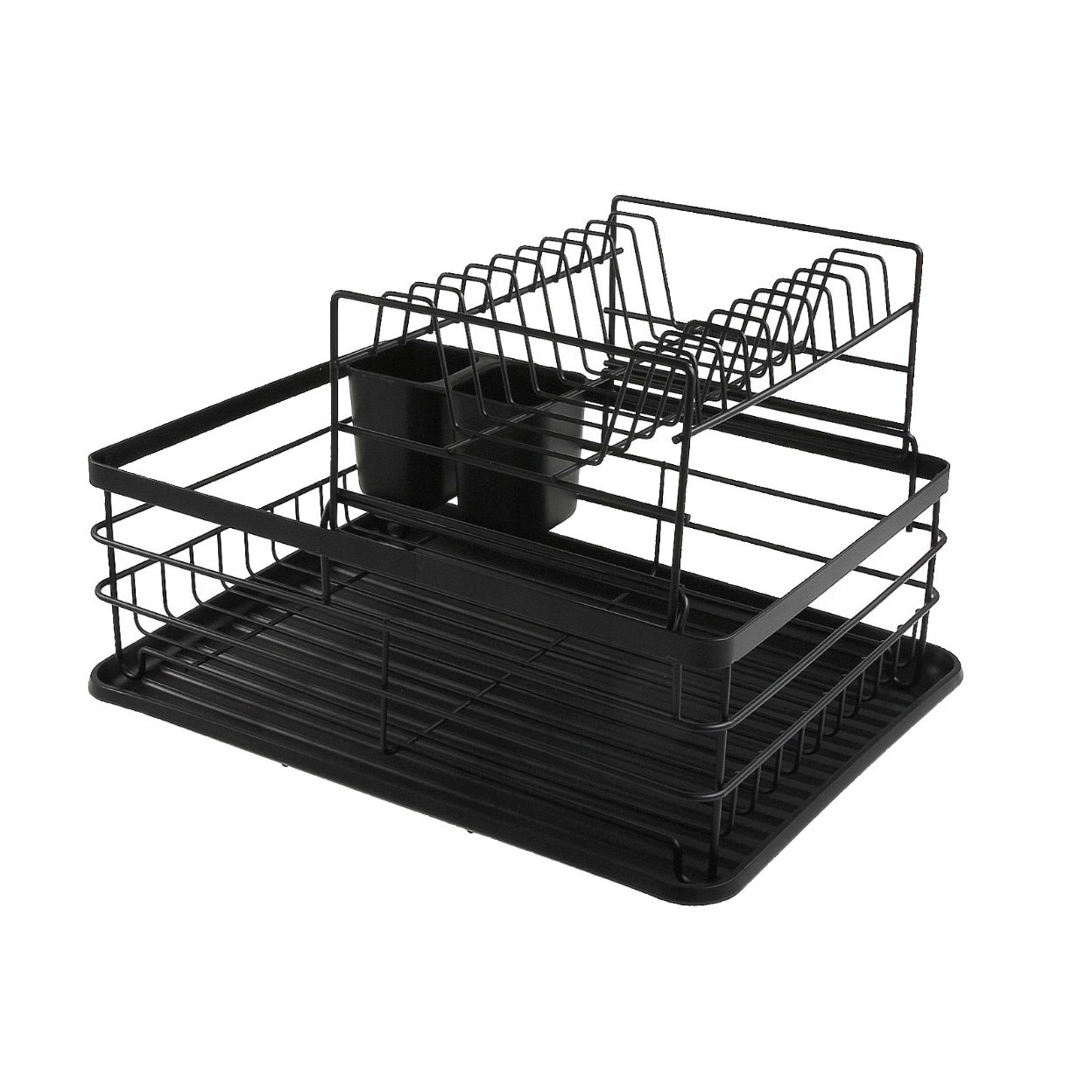 Suport Pentru Vase Cu 2 Niveluri Negru Otel plastic 43 X 32 X 27 Cm Suport pentru vase cu 2 niveluri negru otel plastic 43 x 32 x 27 cm