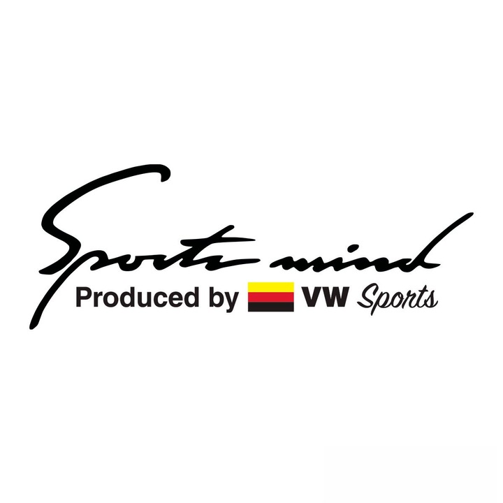 Volkswagen motorháztető autómatrica, Sports Mind 30x11cm, fekete
