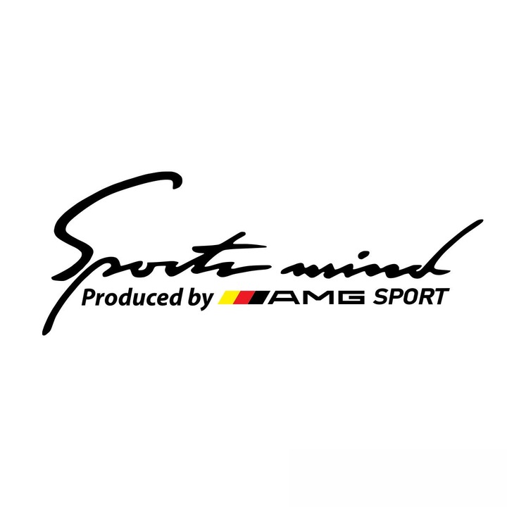 Mercedes motorháztetős autómatrica, Sports Mind 30x11cm, fekete