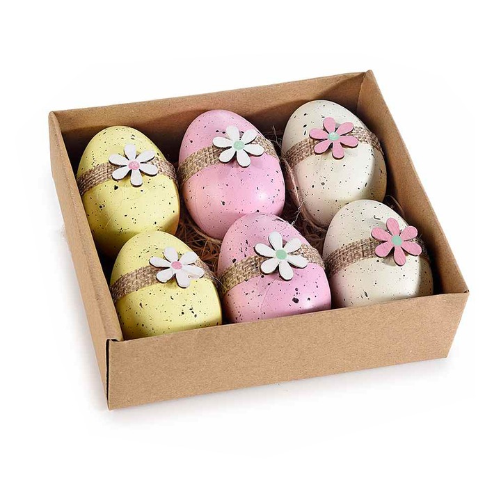 Комплект 6 великденски яйца 4х6см