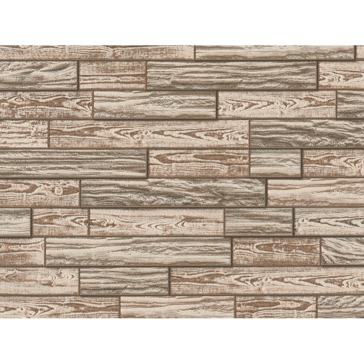 Tapet vinil Slavyanski Oboi, Parchet 9419-12, model imitatie parchet, maro-bej, lavabil, pentru living sau dormitor, rola 0.53 m x 10.05 m