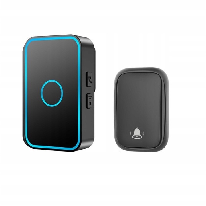 Vezeték nélküli csengő, Rosfix, Hatótáv 300 m, 110 dB, Fekete