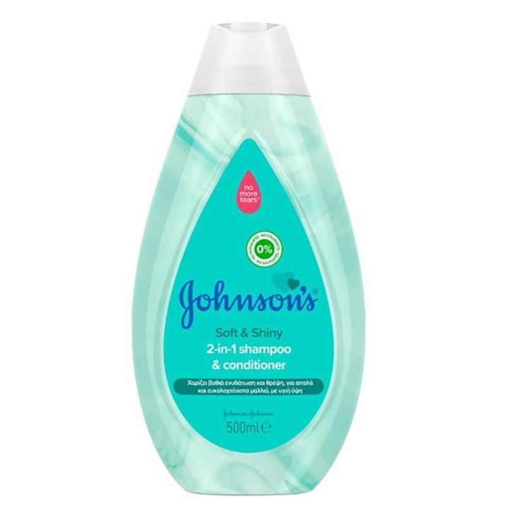 Шампоан за коса 2 в 1 за деца, Johnson's, Suave Y Brillante, 500 ml