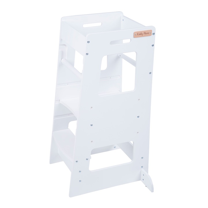 Turn de invatare, KiddyMoon, Placaj, 91.5x39.3x49.4cm, 3 trepte, Alb