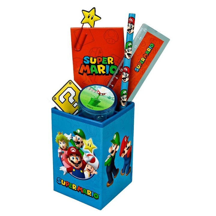 Комплект 7 Super Mario,Метал, 24,5x14x7 см, Син