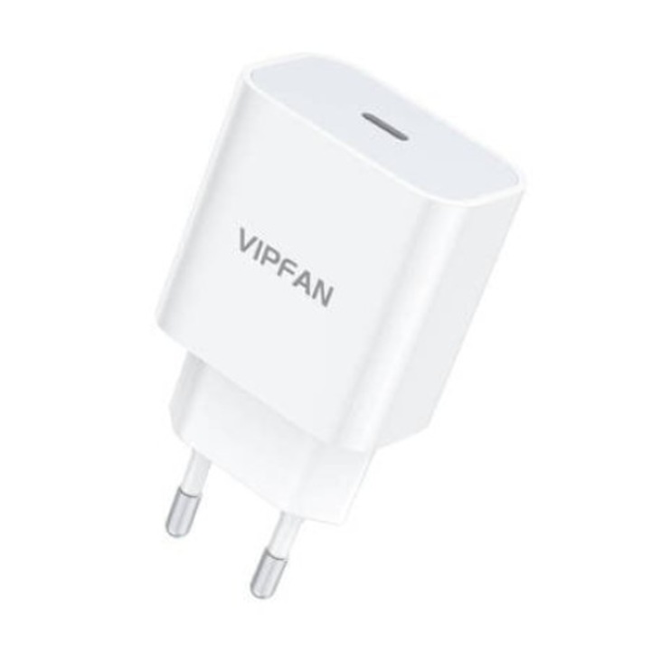 Vipfan E04 fali töltő USB-C 20W QC 3.0 fehér (E04) (Vipfan E04)