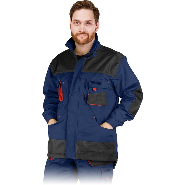 Geaca de lucru barbati, Poliester/Bumbac, Bleumarin/Negru, M