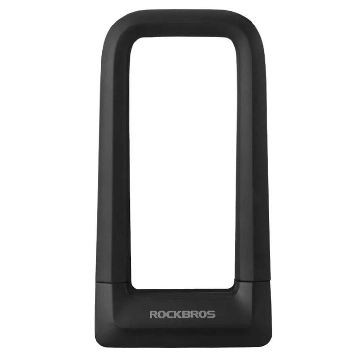 Antifurt bicicleta Rockbros RKS626-BK, Cu Cheie, Lungime 21 cm, Aluminiu, Zinc, Silicon, Negru