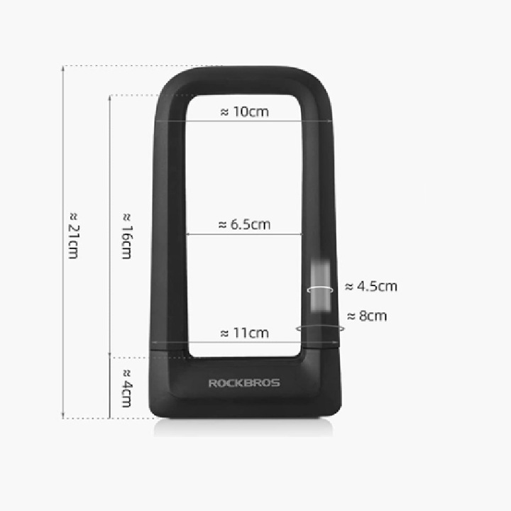 Катинар за велосипед Rockbros RKS626-BK, С ключ, Алуминий/Цинк/Силикон, Черен, Дължина 21 см