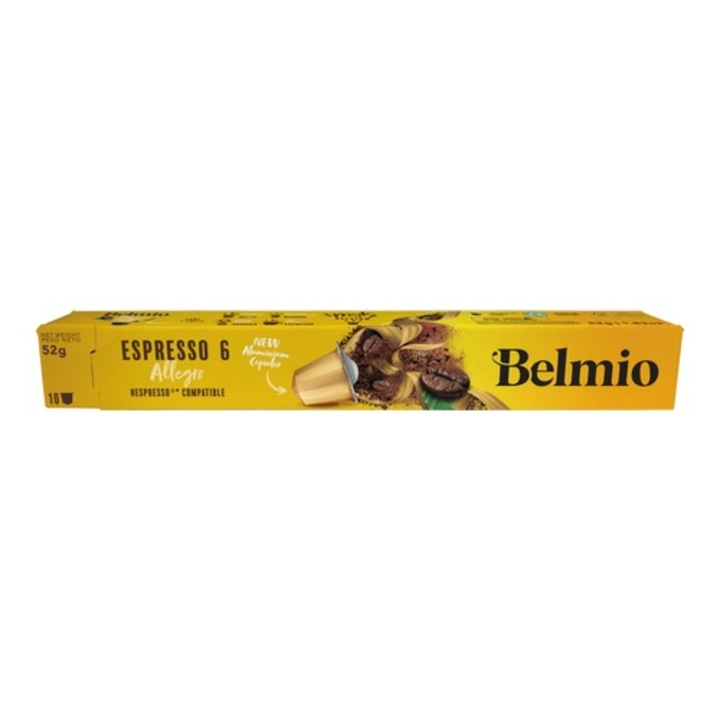 Кафе на капсули Belmio, Espresso Allegro 6, 52 g, 10x5.2 g, съвместими с NESSPRESO