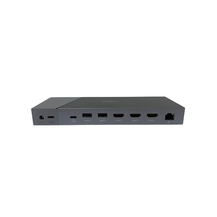 Докинг станция RikBo, USB C, 16 порта, Gigabit Ethernet, Windows MST, Macbook MST Triple Display, Съвместима с Macbook M1, M2