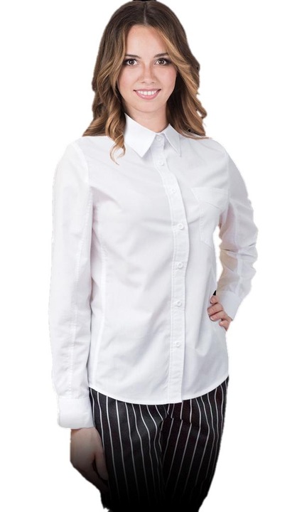 Camasa dama, Poliester/Bumbac, Alb