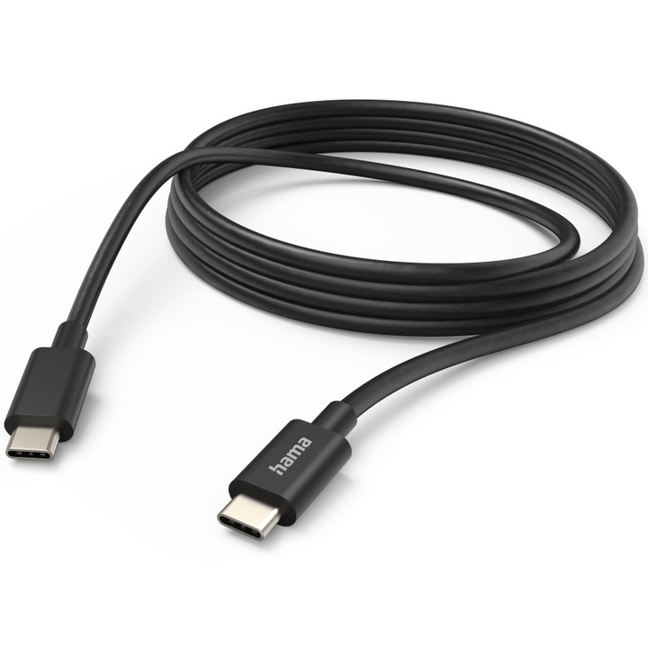 Hama töltő/adatkábel, USB CC, 3m, fekete
