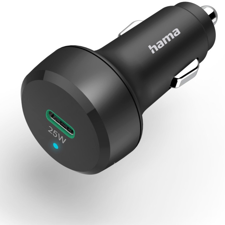 Зарядно устройство за кола Hama Power Delivery/Qualcomm, USB-C, Черен