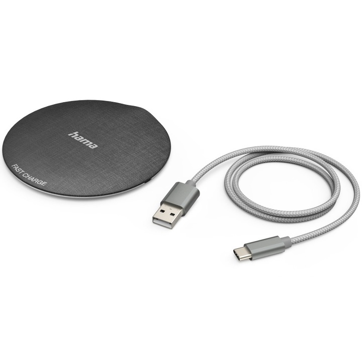 Hama vezeték nélküli töltő, FC10 fém, fekete