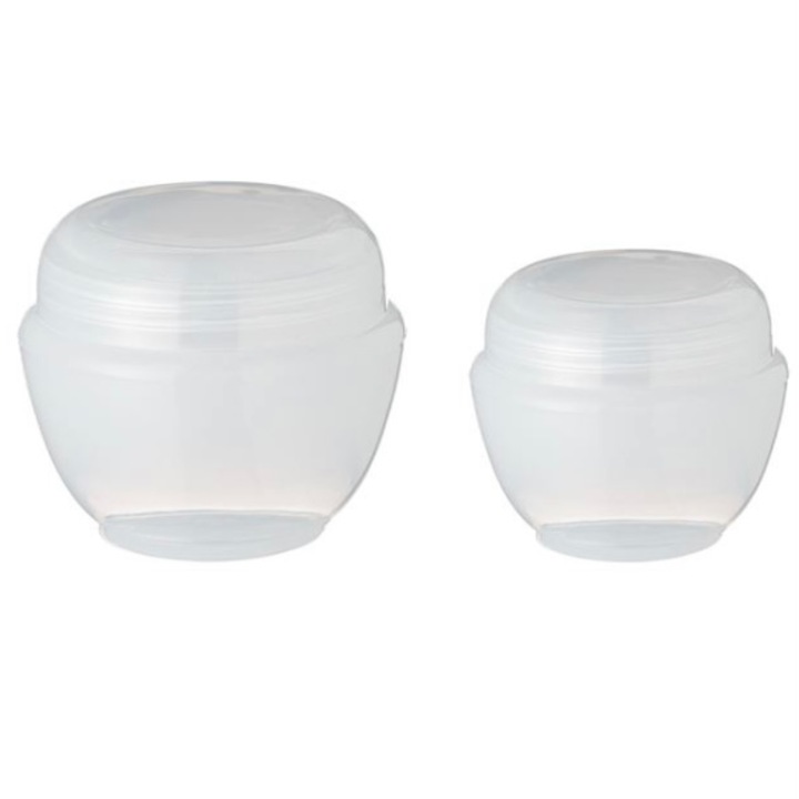Set 2 borcanele de voiaj, pentru creme, transparent, cu capac, 30 si 50 de g